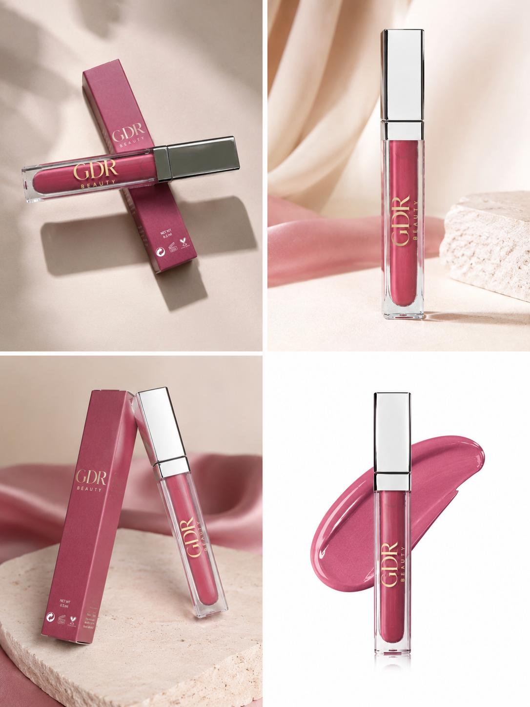 GDR Lip Gloss with Built-in Light and Mirror